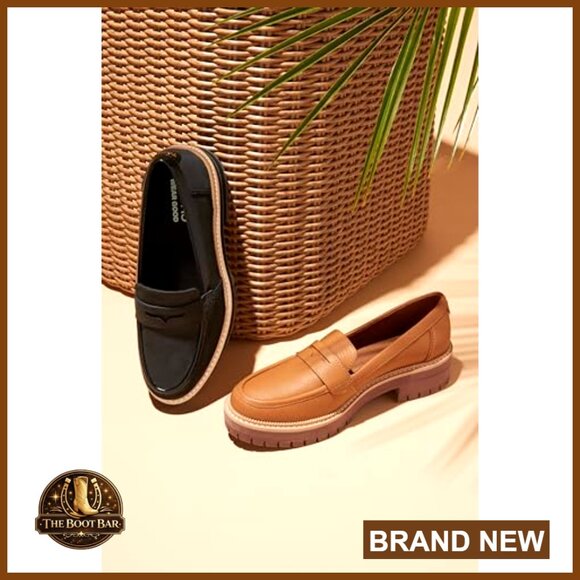 Leather Slip-On Loafers with Lug Sole, CloudBound Foam Insoles, Size [Specify] - Picture 2 of 7